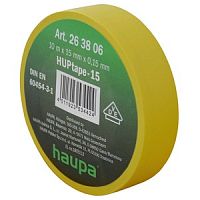 Изолента Haupa ПВХ, цвет желтый, шир. 15мм, длина 10 м, d 60 мм картинка 